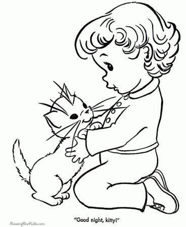 Kitten and Cat Coloring Sheets