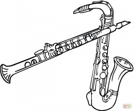 Saxophones and Clarinet coloring page | Free Printable Coloring Pages |  Printable coloring pages, Coloring pages, Printable coloring
