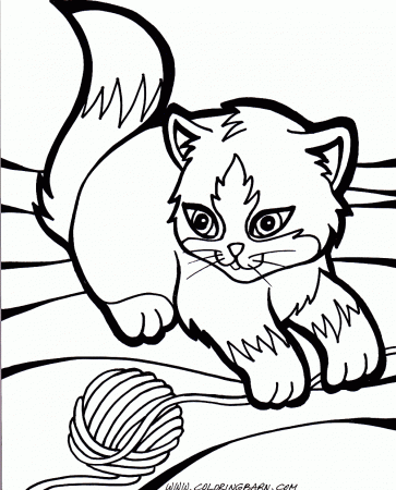 Kitten And Puppy To Print - Coloring Pages for Kids and for Adults
