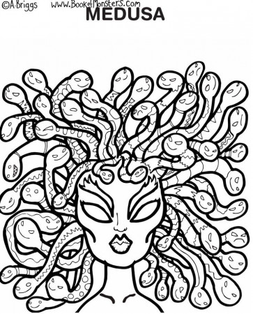 Book of Monsters coloring page for kids-Medusa | Greek mythology ...