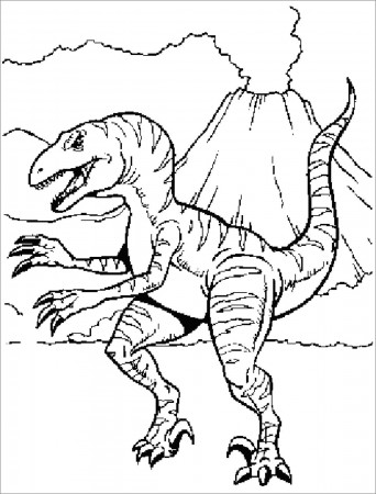 Jurassic Park Raptor Coloring Pages - ColoringBay