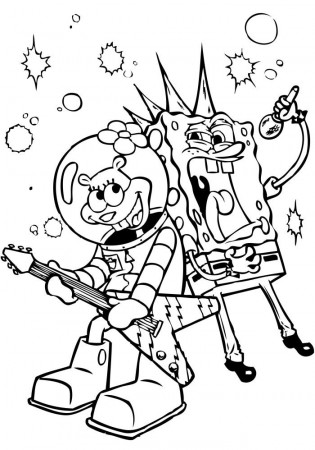 Spongebob Be A Rock Star Coloring Page | Star coloring pages ...