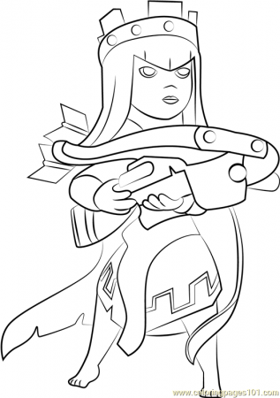 Queen Archer Coloring Page for Kids - Free Clash of the Clans Printable Coloring  Pages Online for Kids - ColoringPages101.com | Coloring Pages for Kids