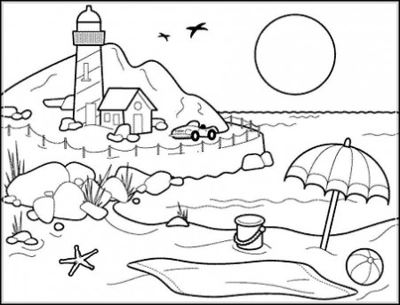 Heavenly view of the Beach 20 Beach coloring pages | Free Printables