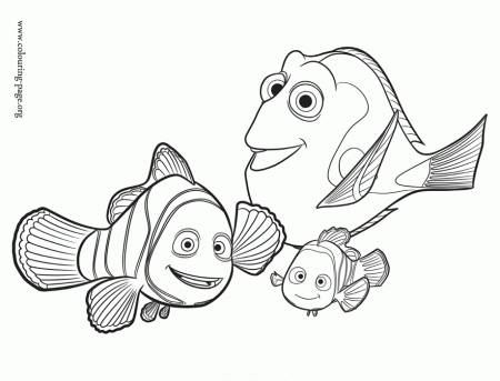 Finding Dory - Marlin, Nemo and Dory coloring page