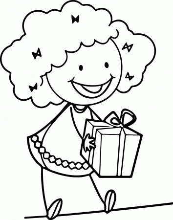 Give A Surprise Girl Happy Coloring Page | Wecoloringpage
