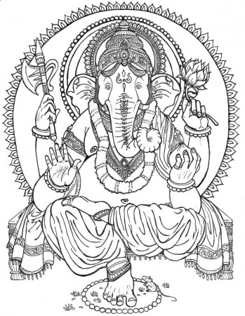 Lord Ganesha Coloring Page - Free Printable Coloring Pages for Kids