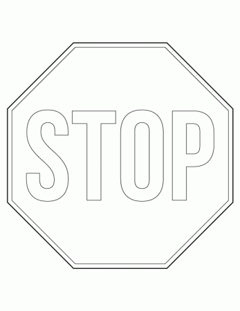 Printable Simple Stop Sign Coloring Page