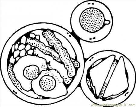 Fast Of Bacon And Eggs.svg.hi Coloring Page - Free Breakfast Coloring Pages  : ColoringPages101.com