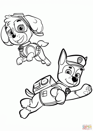 Chase and Skye coloring page | Free Printable Coloring Pages