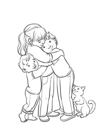 Hugs coloring pages