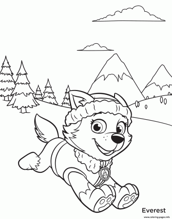 PAW Patrol Everest In Mountains Coloring Pages Printable
