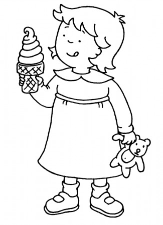 Drawing of Rosie Caillou's sister coloring page