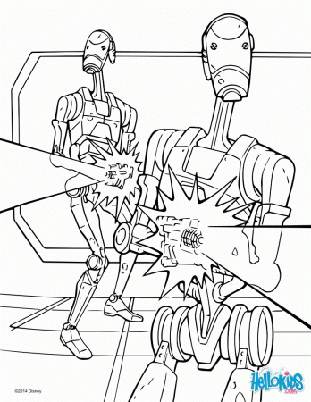 STAR WARS coloring pages - Star Wars Battle Droids