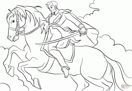 Simon Bolivar on a Horse coloring page | Free Printable Coloring Pages