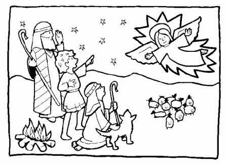 shepherds coloring pages christmas | angels and Shepherds of ...