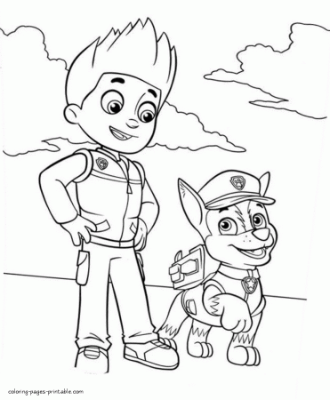 Paw Patrol coloring pages pdf. Ryder with Chase || COLORING-PAGES ...