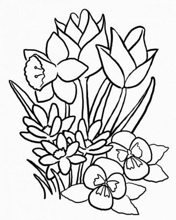 coloring ~ Simple Flower Coloring Pages To Print Freer Adults ...