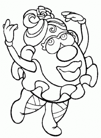 Mr. Potato Head Wife Doing Ballet Coloring Pages | Bulk Color