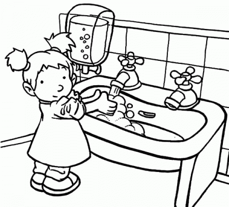 A Sink Is For Hand Washing Coloring Page