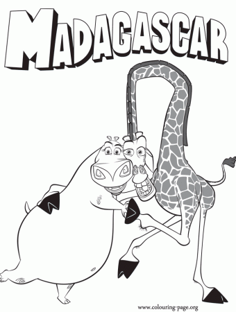 Madagascar - Gloria and Melman - Madagascar 3 coloring page