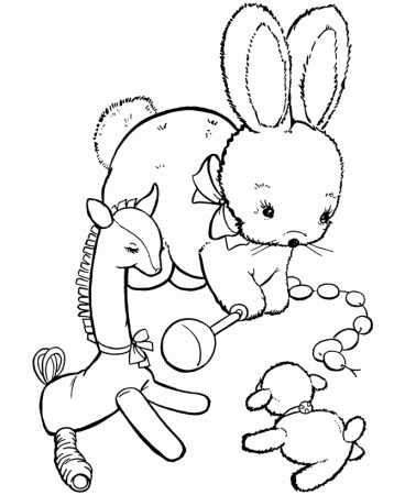Toy Animal Coloring Pages | Stuffed Bunny doll Coloring Page and Kids  Activity sheet | HonkingDonkey