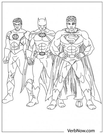 Get This Free Justice League Coloring Pages Green Lantern with Batman and  Superman !