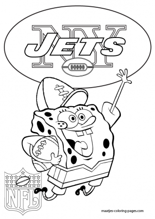 New York Jets - Spongebob - Coloring Pages
