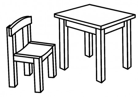 Online coloring pages Coloring page Table and chair furniture ...