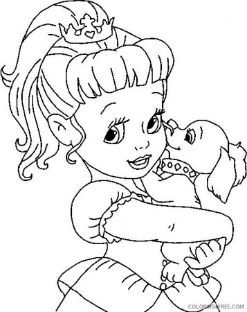 baby girl coloring pages and puppy Coloring4free - Coloring4Free.com