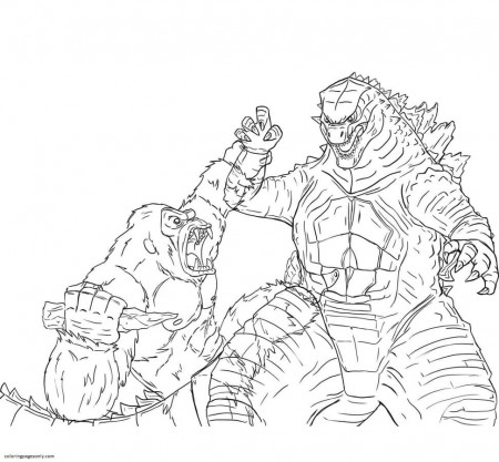 Godzilla and Kong Coloring Pages - Coloring Pages For Kids And Adults