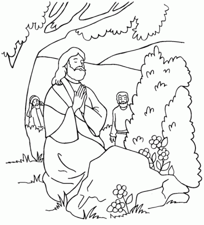 Jesus Praying in the Garden Coloring Page | Sermons4Kid...