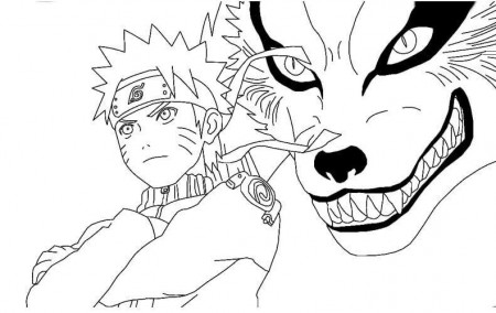 Naruto And- The Nine Tailed Fox Coloring Page | Fox coloring page, Naruto  drawings, Naruto sketch