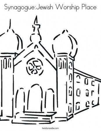 Synagogue:Jewish Worship Place Coloring Page - Twisty Noodle