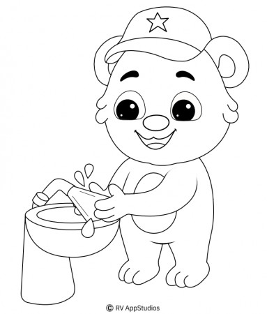 Wash Hand coloring pages for kids