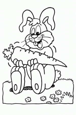 Bunny Listening Coloring Page - Coloring Pages For All Ages