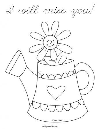 I will miss you coloring page