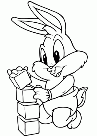 Bunny Baby Looney Tunes Coloring Pages For Kids | Cartoon Coloring ...