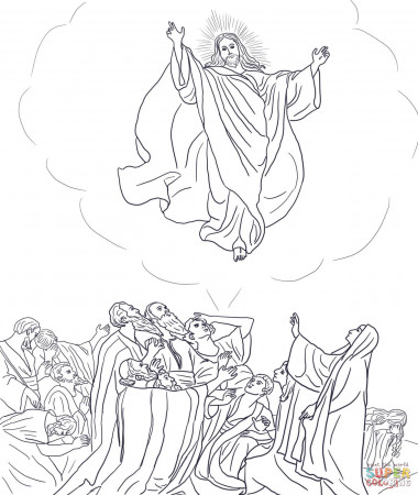 Jesus Ascends to Heaven coloring page | Free Printable Coloring Pages