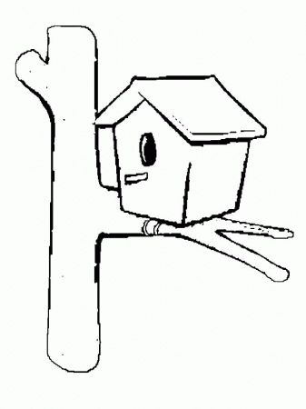 Simple Bird House Coloring Pages | Best Place to Color