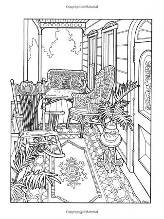 Victorian house coloring page