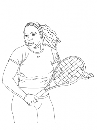 Serena Williams Winning Fist Pump Coloring Page - Free Printable Coloring  Pages for Kids