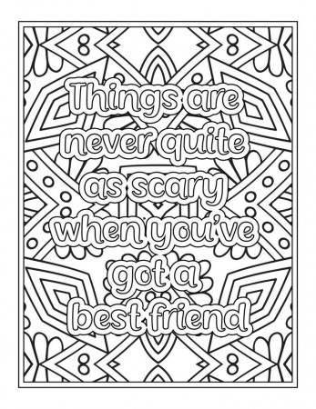 Best Friend Quotes Coloring Book, Quotes coloring Page 8865616 Vector Art  at Vecteezy
