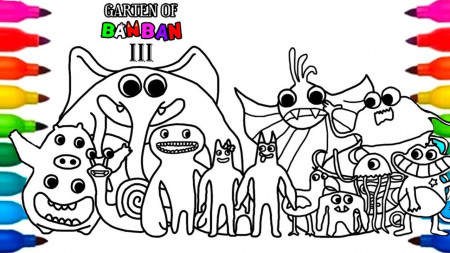 Garten Of Banban CHAPTER 3 New Coloring pages / Color ALL NEW Monsters /  Cartoon - On & On [NCS] - YouTube