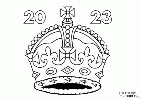 King Charles III Crown 2023 Coronation Colouring Page - Colouring Crafts