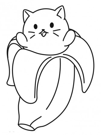 Bananya Cat Coloring Page - Free Printable Coloring Pages for Kids