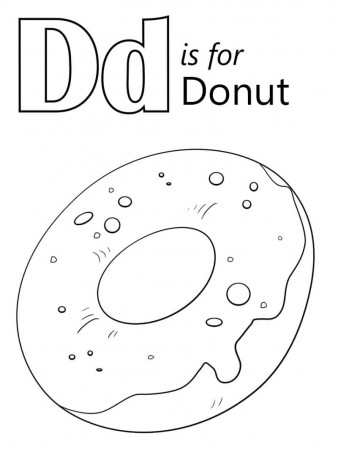 Donut Letter D Coloring Page - Free Printable Coloring Pages for Kids