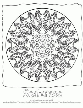 Seahorse Animal Mandalas To Color,Free Seahorse Coloring Pages ...