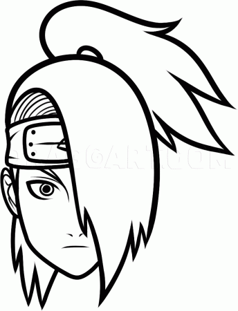 How to Draw Deidara Easy, Coloring Page, Trace Drawing