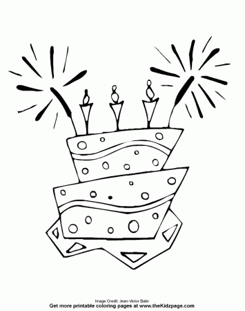 Celebration Cake Free Coloring Pages for Kids - Printable Colouring Sheets
